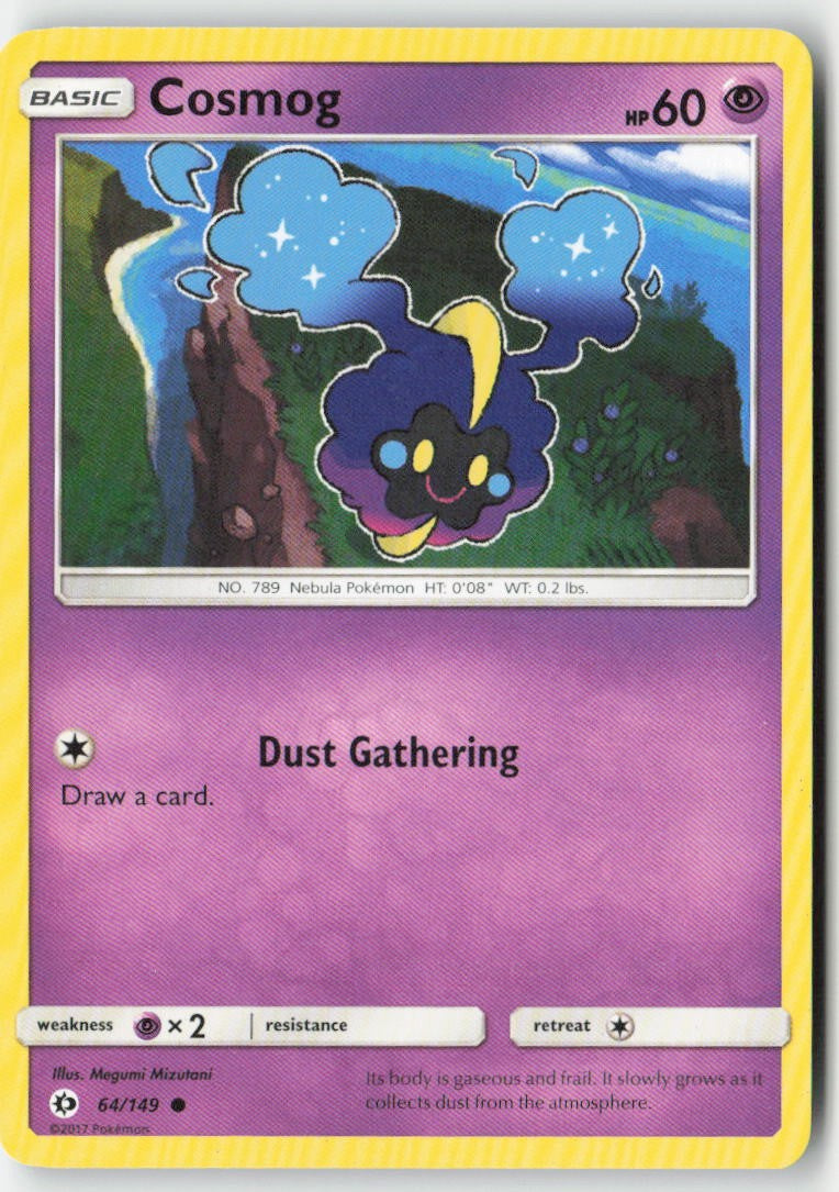 Cosmog 64/149 Regular Sun & Moon Moderately Played, Front