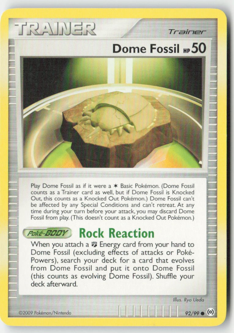 Dome Fossil 92/99 Regular Arceus Moderately Played