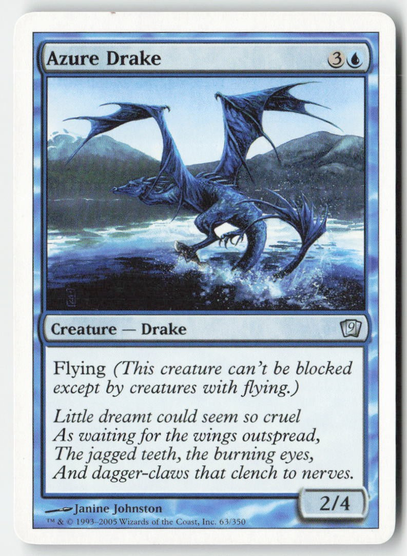 Azure Drake 9ED 63 Uncommon Moderately Played