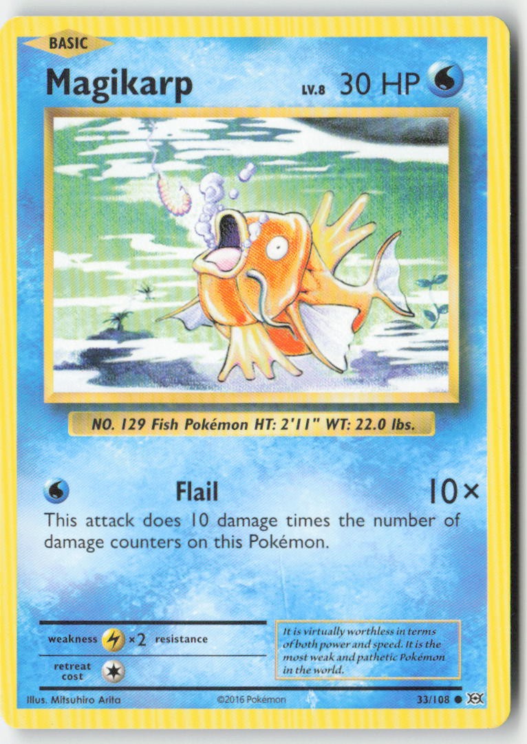 Magikarp 33/108 Regular Evolutions Moderately Played