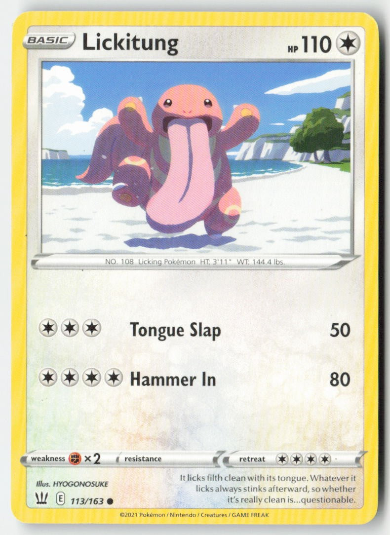 Lickitung 113/163 Regular Battle Styles Moderately Played