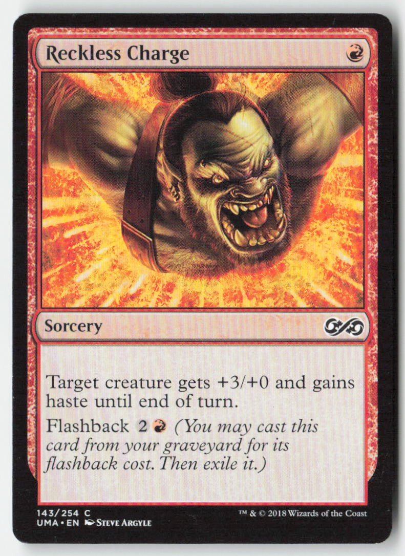 Reckless Charge UMA 143 Common Moderately Played, Front