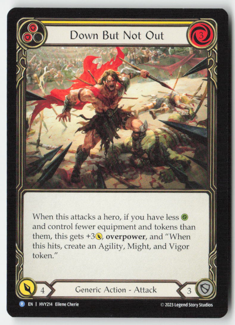 Down But Not Out (Yellow) #HVY214 - Heavy Hitters - Flesh and Blood - Rare - Near Mint