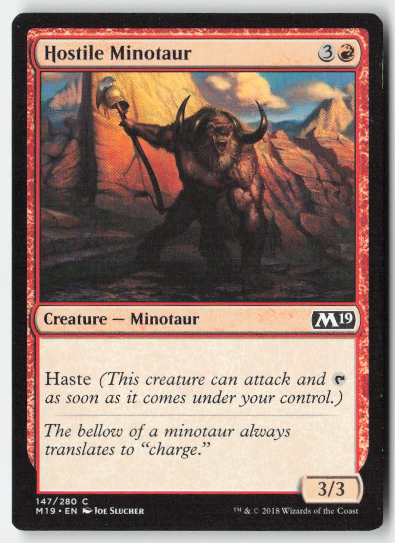 Hostile Minotaur M19 147 Common Moderately Played, Front