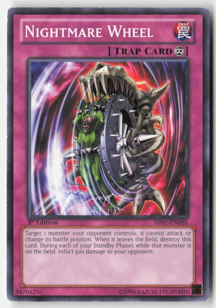 Nightmare Wheel BP01-EN096 1st Edition Starfoil Rare Moderately Played, Front
