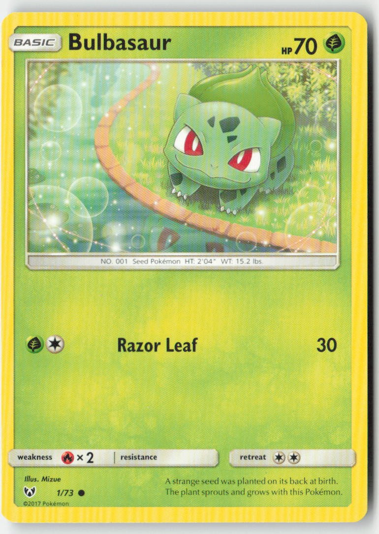 Bulbasaur 1/73 Regular Shining Legends Moderately Played