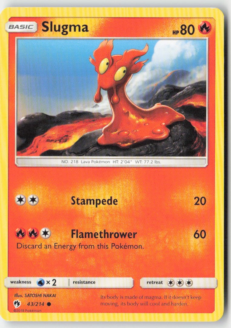 Slugma 43/214 Regular Lost Thunder Moderately Played