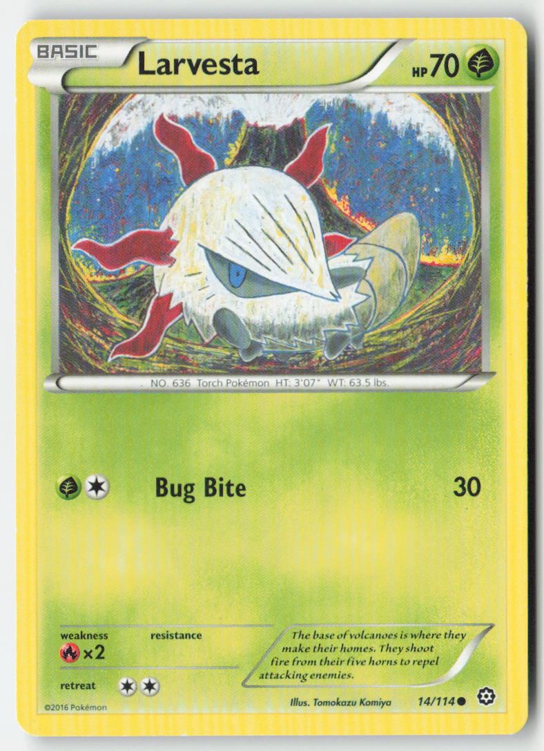 Larvesta 14/114 Regular Steam Siege Moderately Played, Front