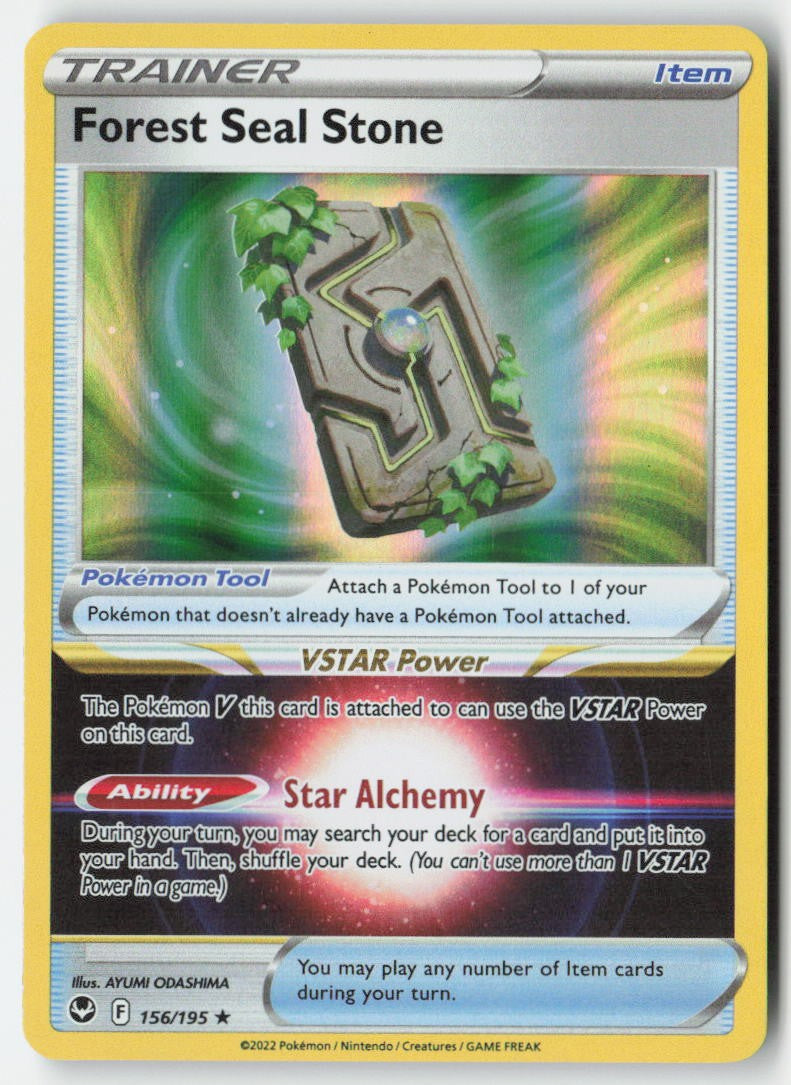 Forest Seal Stone 156/195 Holo Silver Tempest Moderately Played
