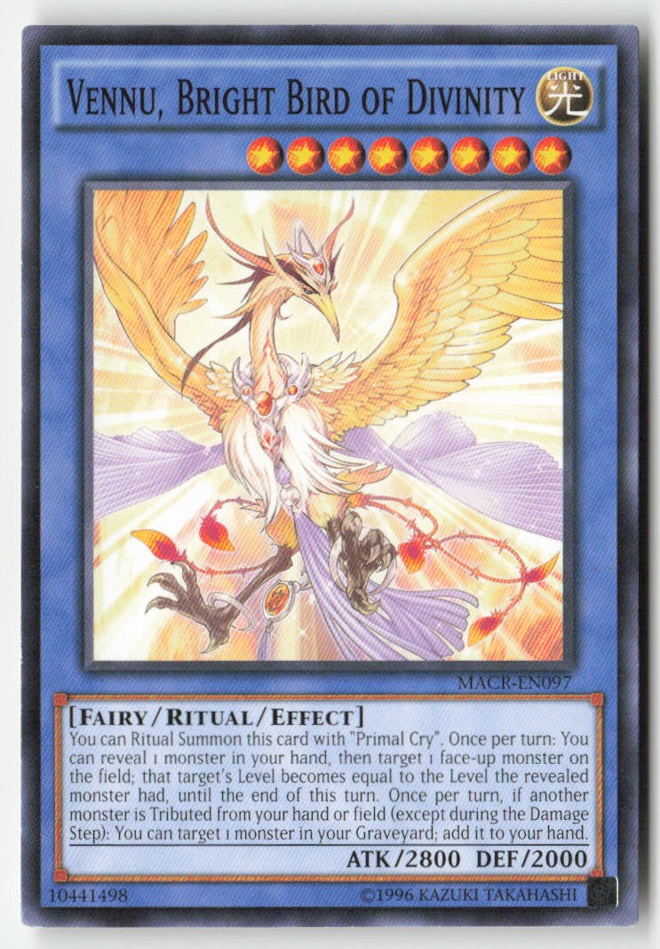 Vennu, Bright Bird of Divinity MACR-EN097 Unlimited Common Moderately Played