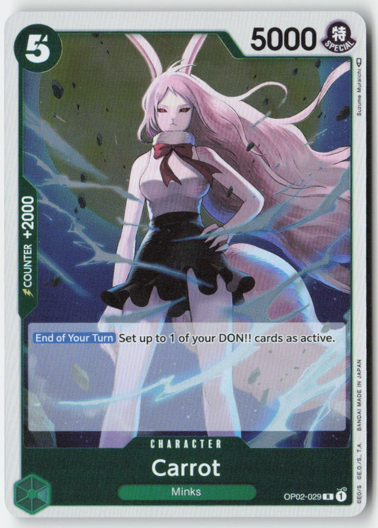 Carrot OP02-029 Foil Rare Lightly Played, Front