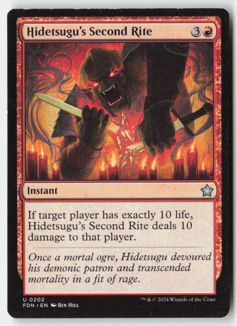 Hidetsugu's Second Rite FDN 202 Uncommon Moderately Played