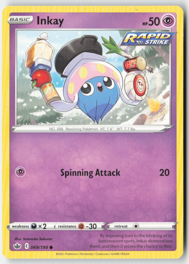 Inkay 69/198 Regular Chilling Reign Moderately Played