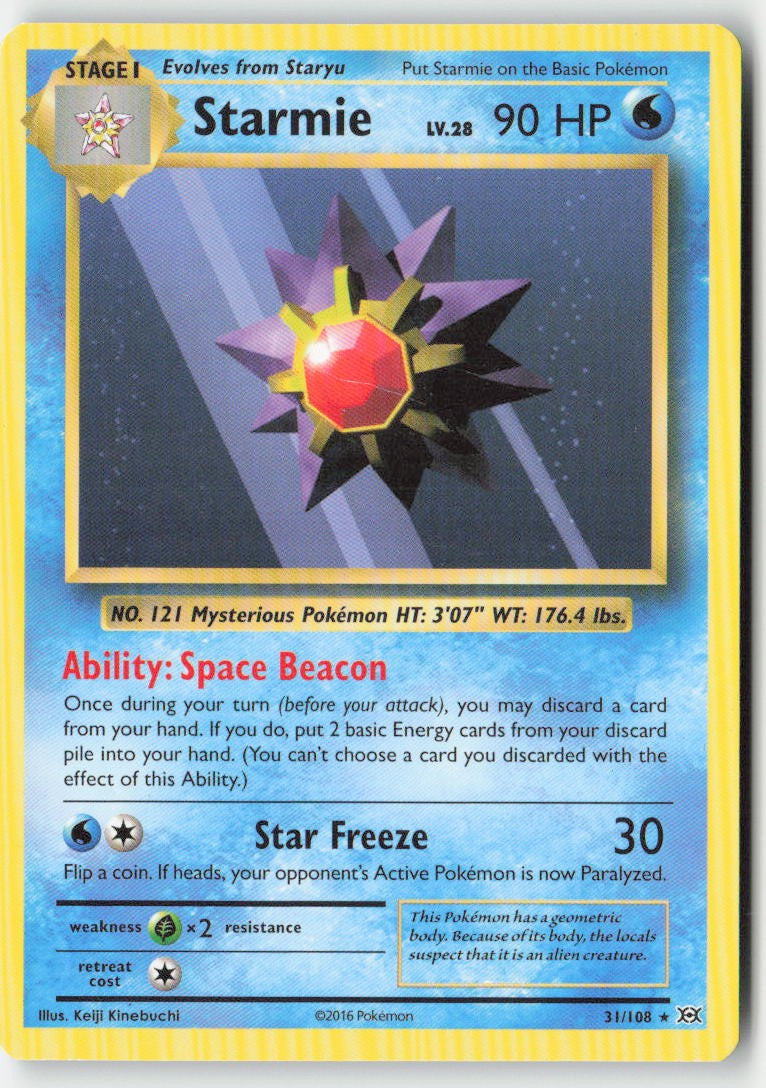 Starmie 31/108 Regular Evolutions Moderately Played