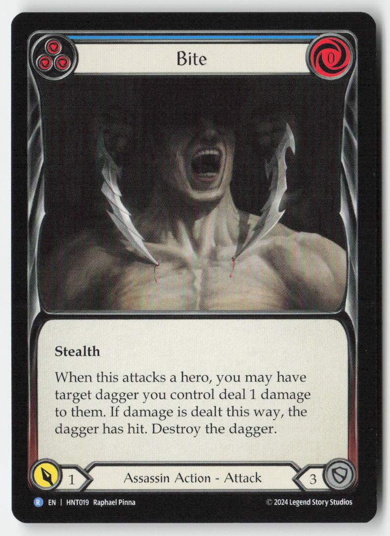 Bite (Blue) #HNT019 - The Hunted - Flesh and Blood - Rare - Near Mint, Front