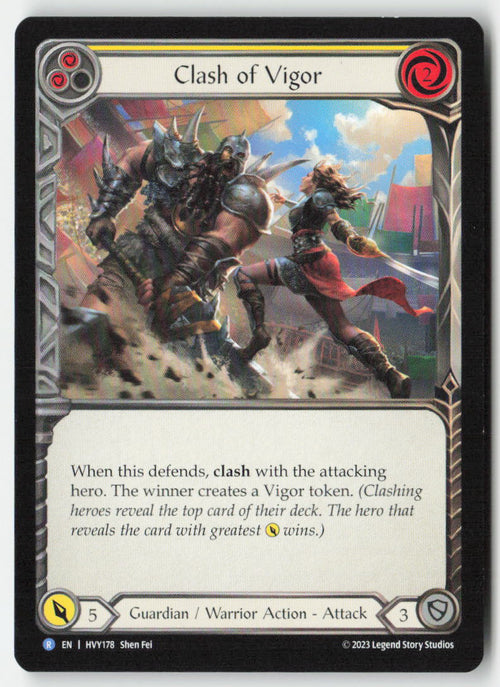 Clash of Vigor (Yellow) #HVY178 - Heavy Hitters - Flesh and Blood - Rare - Near Mint