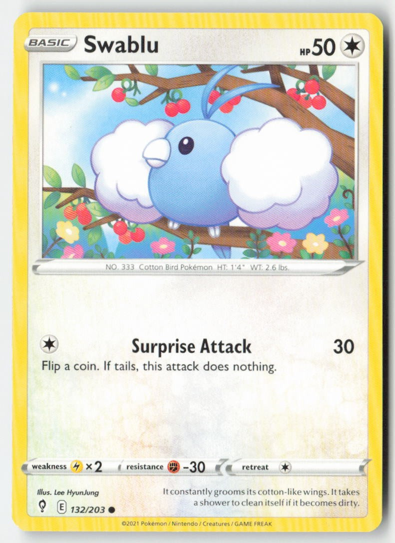 Swablu 132/203 Regular Evolving Skies Moderately Played