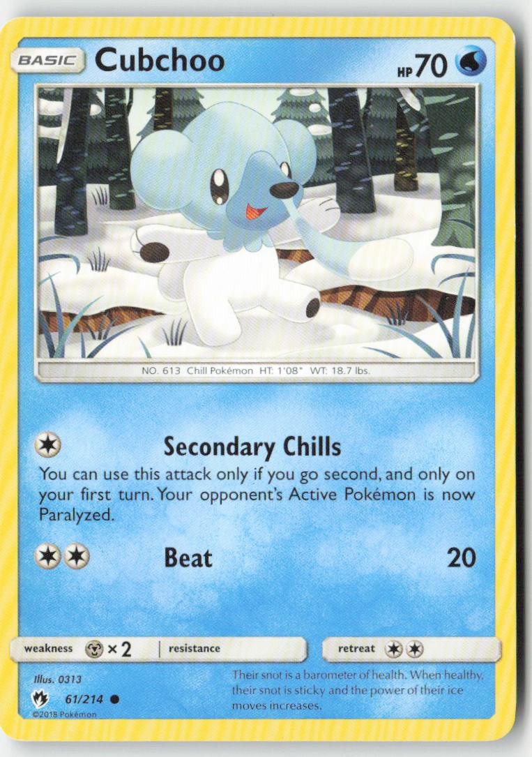 Cubchoo 61/214 Regular Lost Thunder Moderately Played