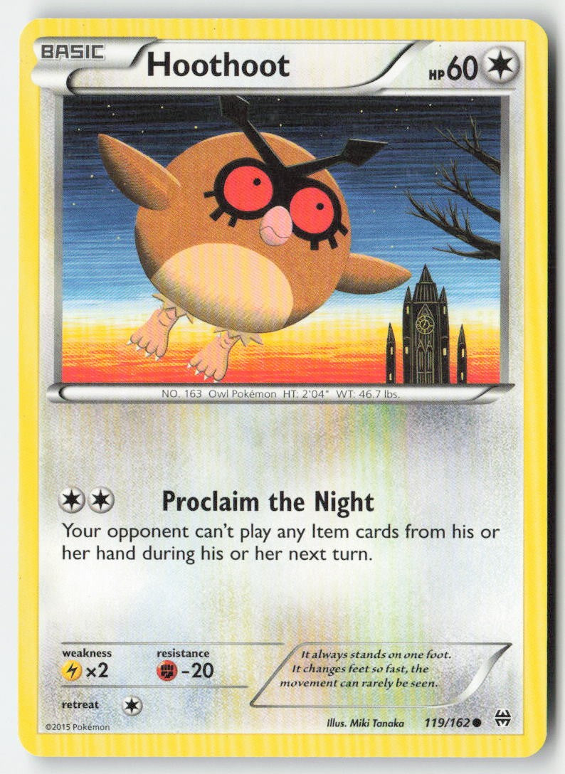 Hoothoot 119/162 Regular BREAKthrough Moderately Played, Front