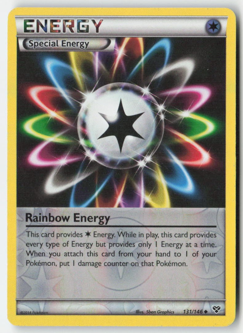 Rainbow Energy 131/146 Reverse Holo XY Moderately Played