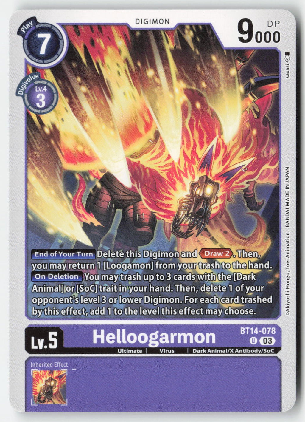 Helloogarmon BT14-078 Normal Uncommon Lightly Played