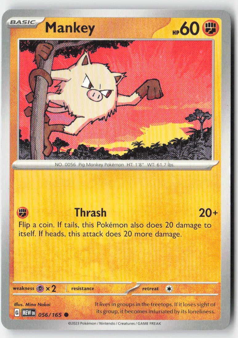Mankey 056/165 Regular 151 Moderately Played
