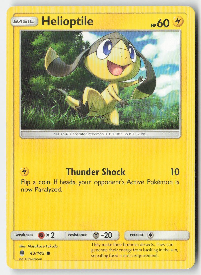 Helioptile 43/145 Regular Guardians Rising Moderately Played, Front