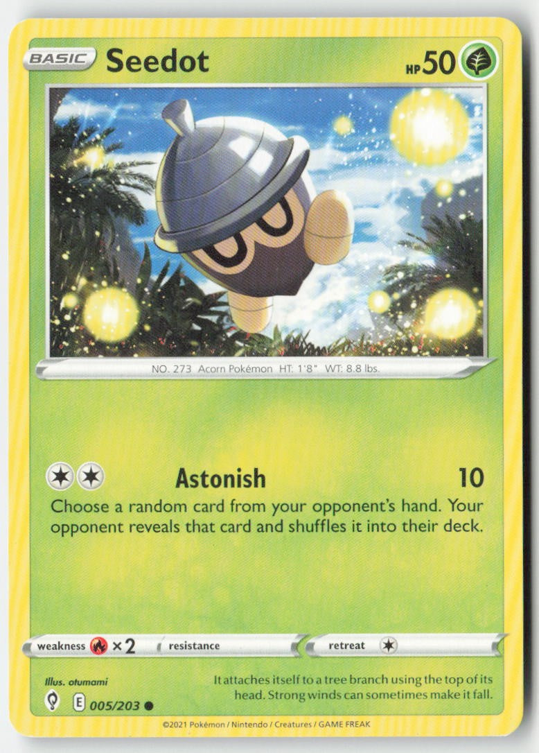Seedot 5/203 Regular Evolving Skies Moderately Played, Front