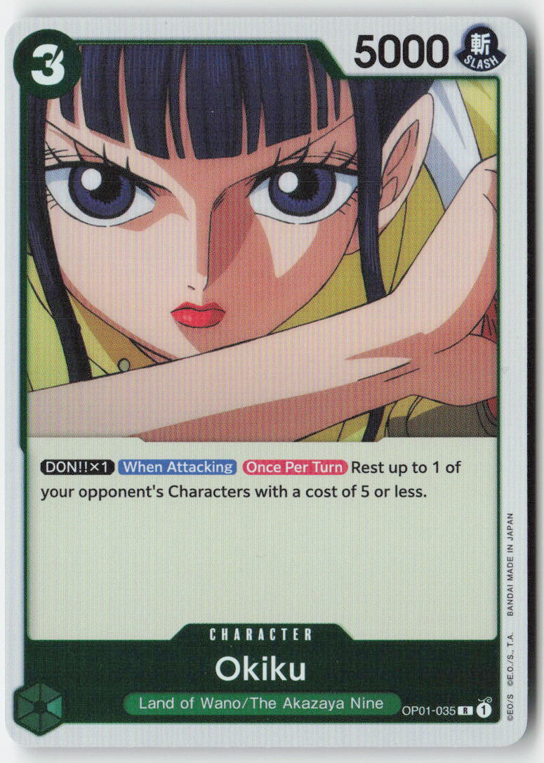 Okiku OP01-035 Foil Rare Lightly Played, Front
