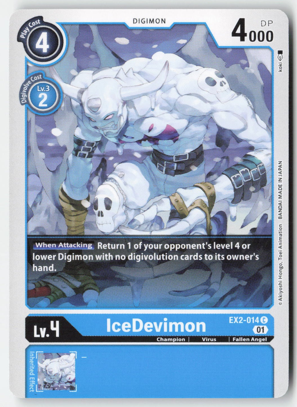 IceDevimon EX2-014 Normal Common Lightly Played