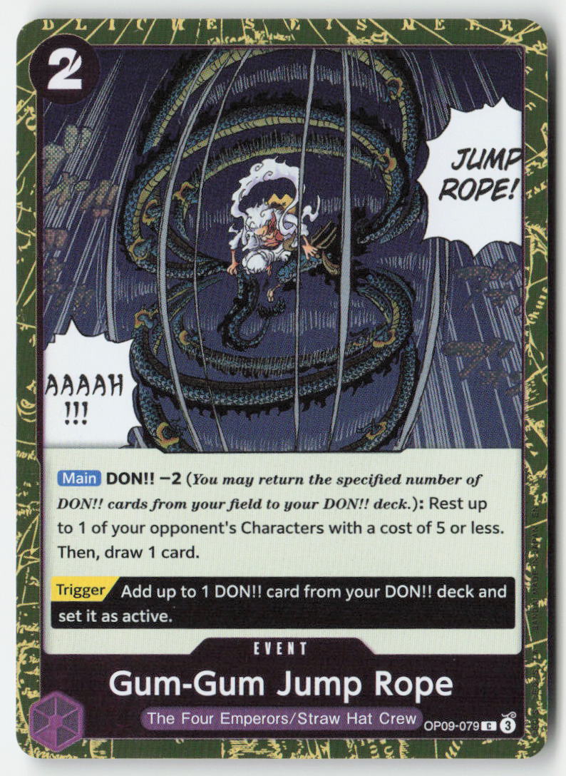 Gum-Gum Jump Rope (Pirate Foil) OP09-079 Foil Common Lightly Played