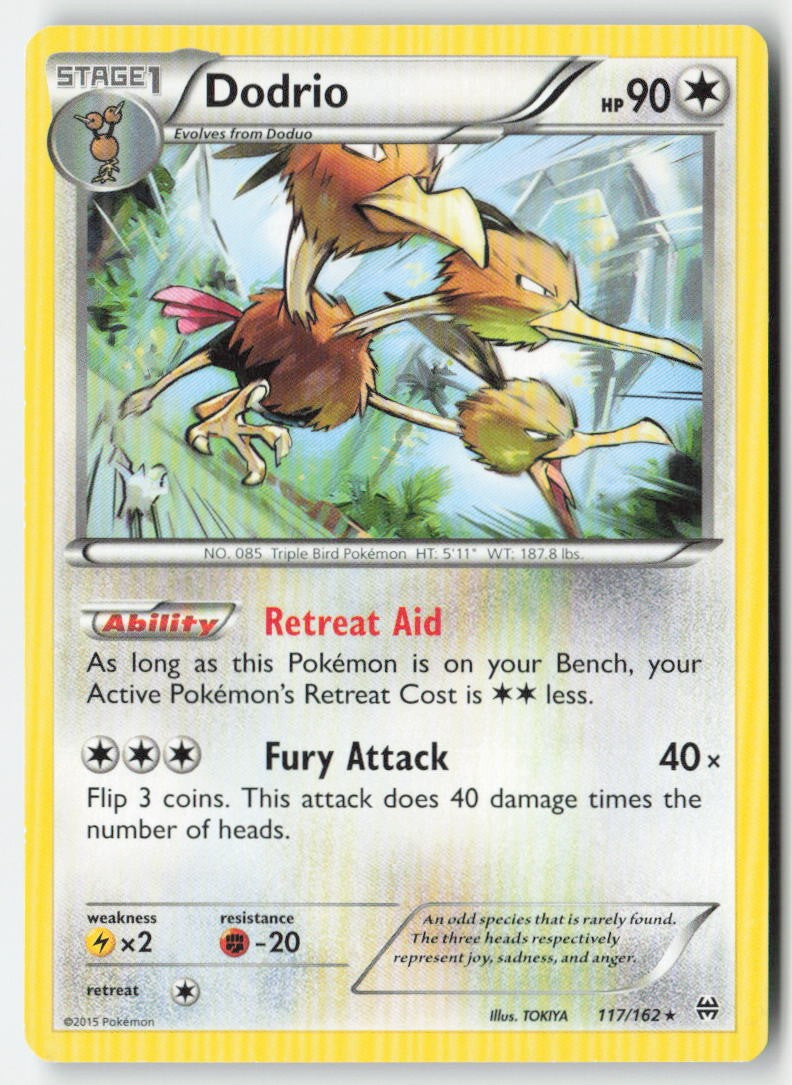 Dodrio 117/162 Regular BREAKthrough Moderately Played, Front