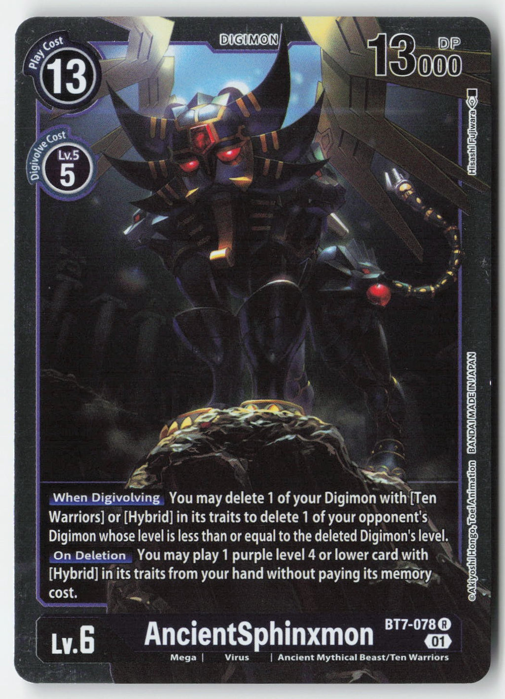 AncientSphinxmon BT7-078 Foil Rare Lightly Played