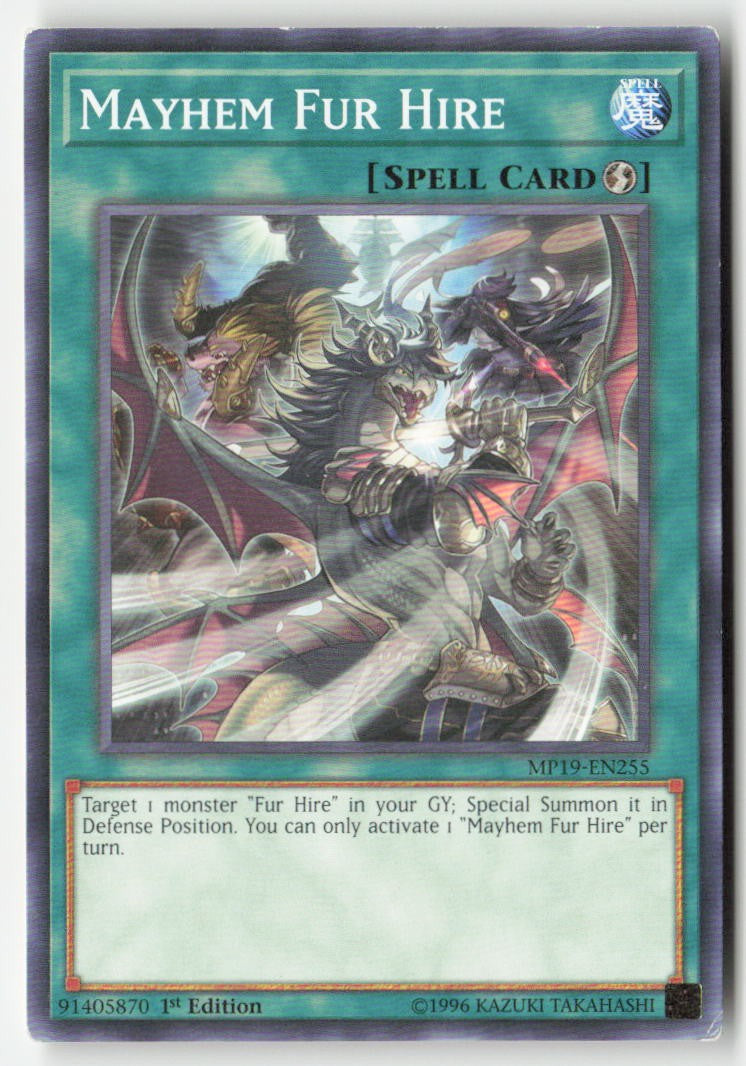 Mayhem Fur Hire MP19-EN255 1st Edition Common Moderately Played