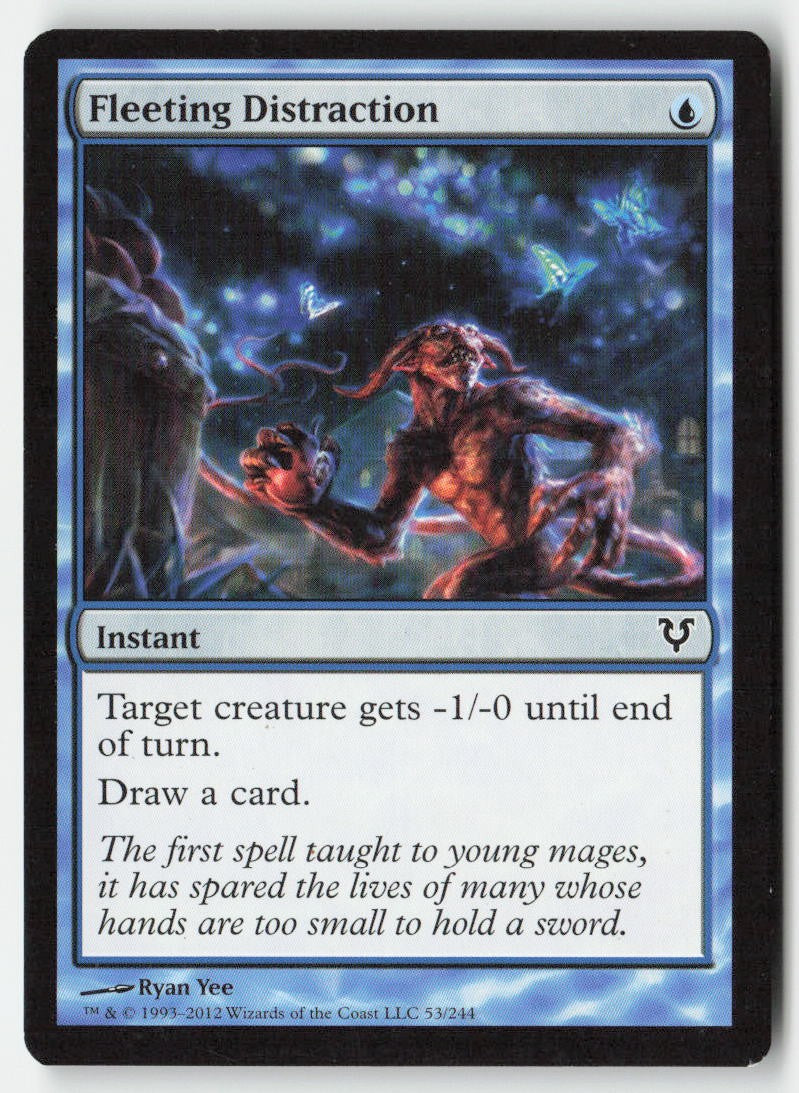 Fleeting Distraction AVR 53 Common Moderately Played, Front