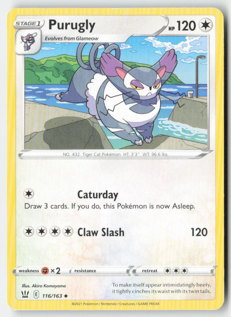 Purugly 116/163 Regular Battle Styles Moderately Played