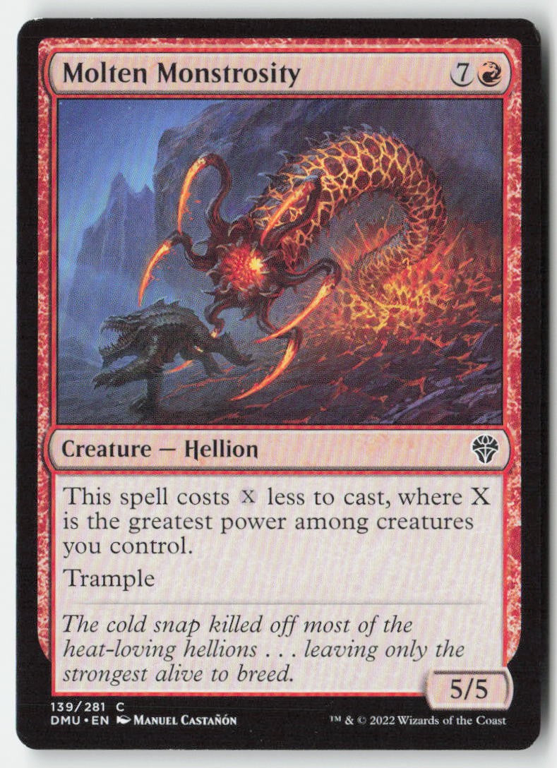 Molten Monstrosity DMU 139 Common Moderately Played, Front