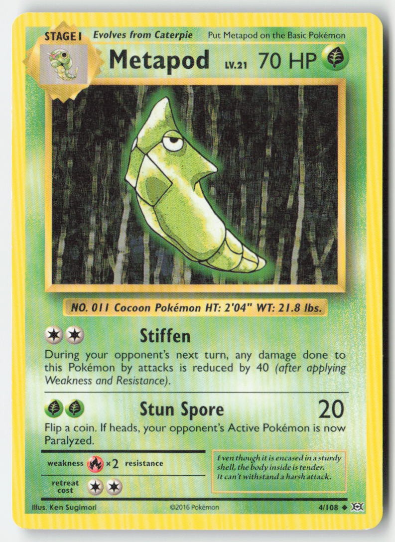 Metapod 4/108 Regular Evolutions Moderately Played