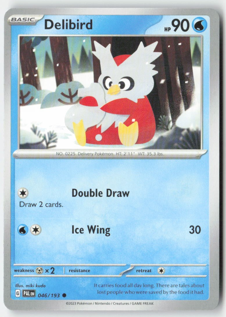 Delibird 046/193 Regular Paldea Evolved Moderately Played, Front