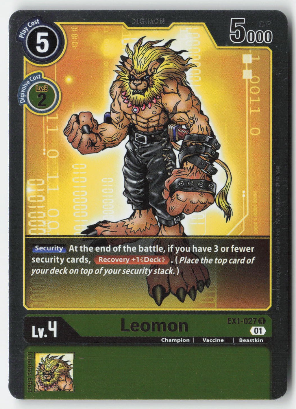Leomon EX1-027 Foil Rare Lightly Played