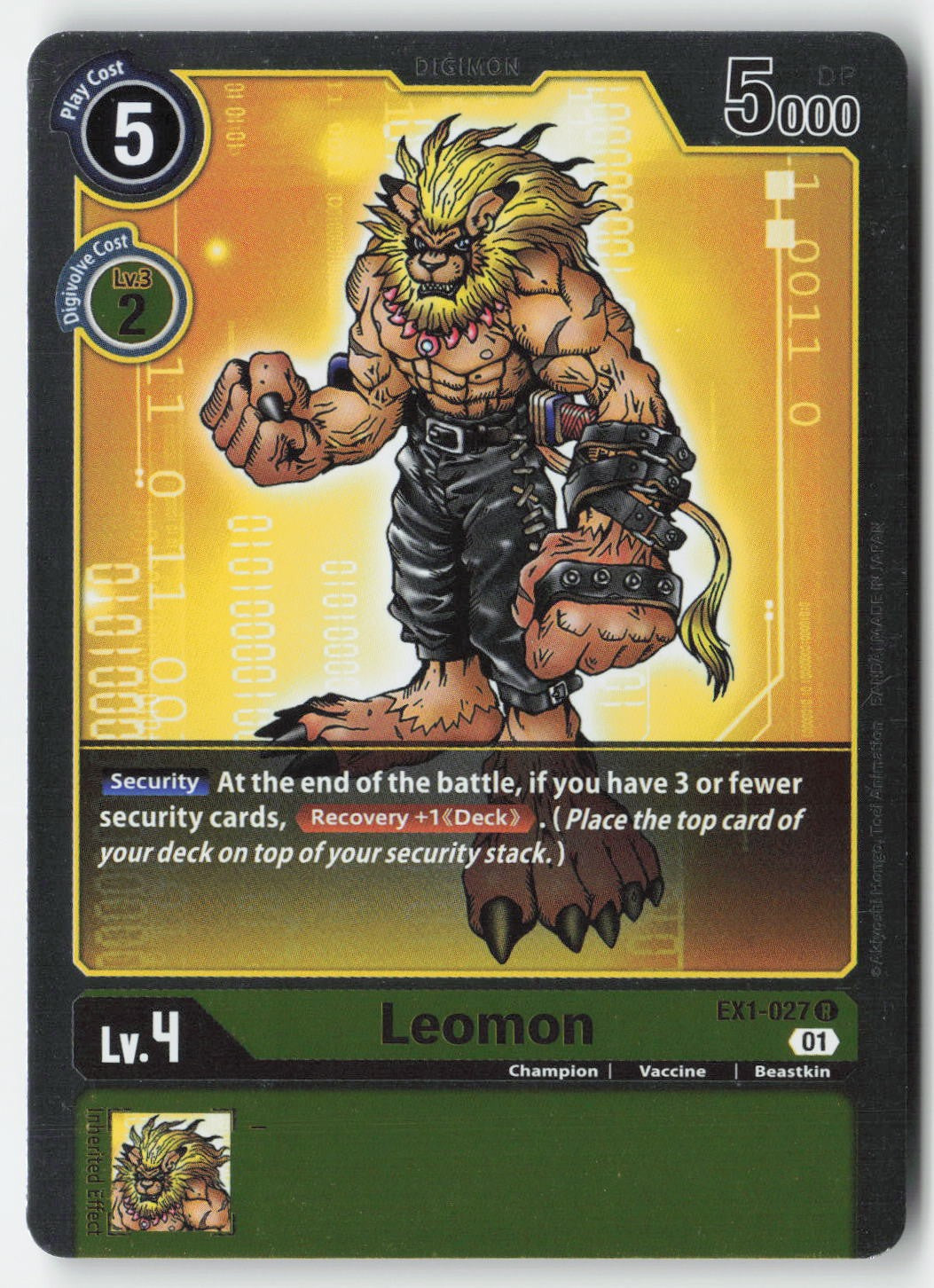 Leomon EX1-027 Foil Rare Lightly Played