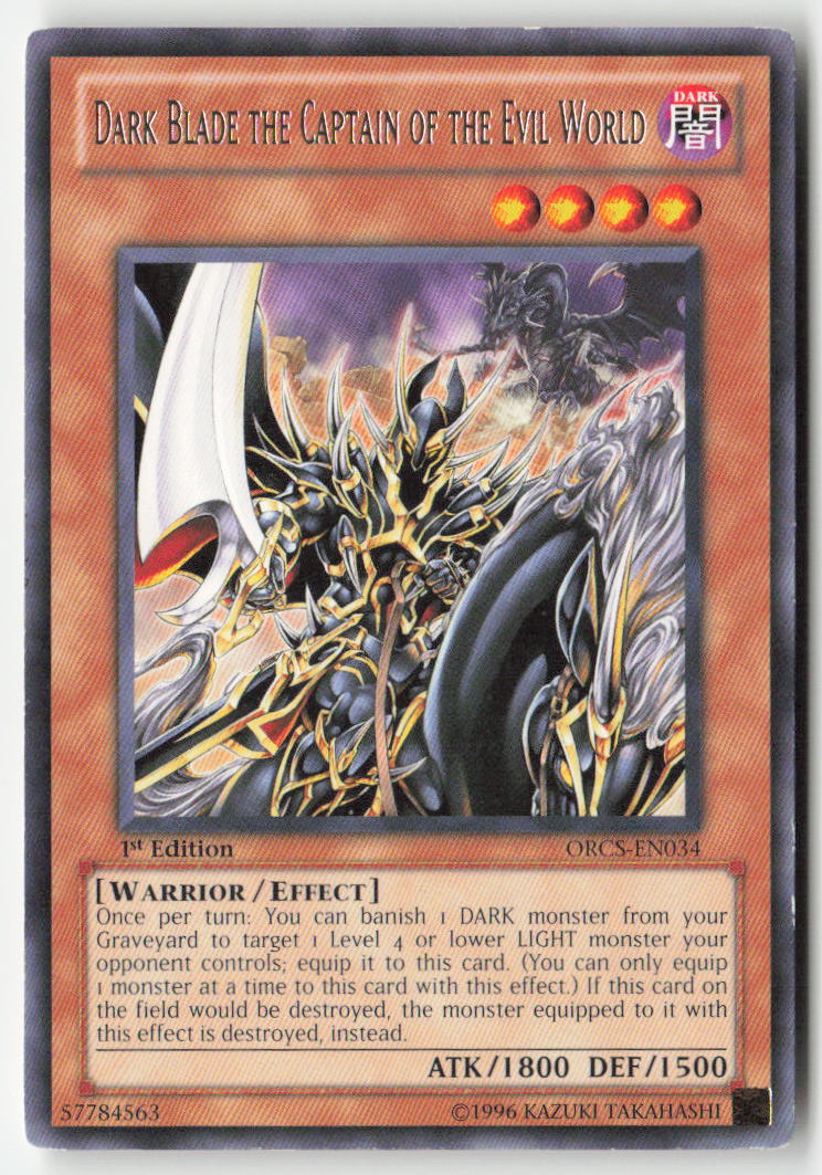 Dark Blade the Captain of the Evil World ORCS-EN034 1st Edition Rare Moderately Played, Front