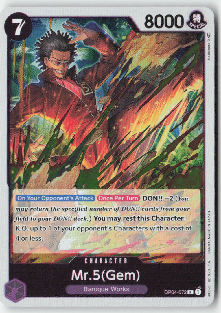 Mr.5 (Gem) OP04-072 Foil Rare Lightly Played