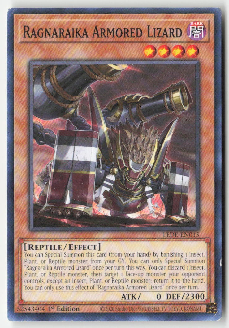 Ragnaraika Armored Lizard LEDE-EN015 1st Edition Common Moderately Played