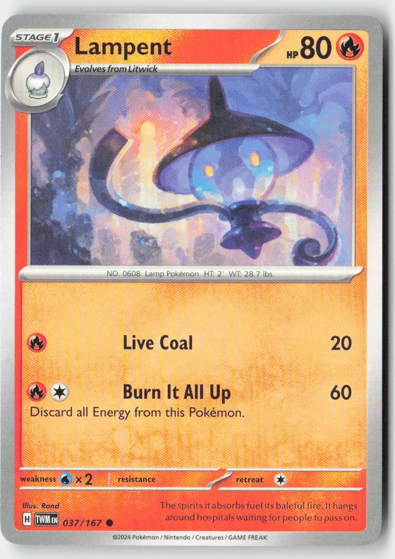 Lampent 037/167 Regular Twilight Masquerade Moderately Played, Front