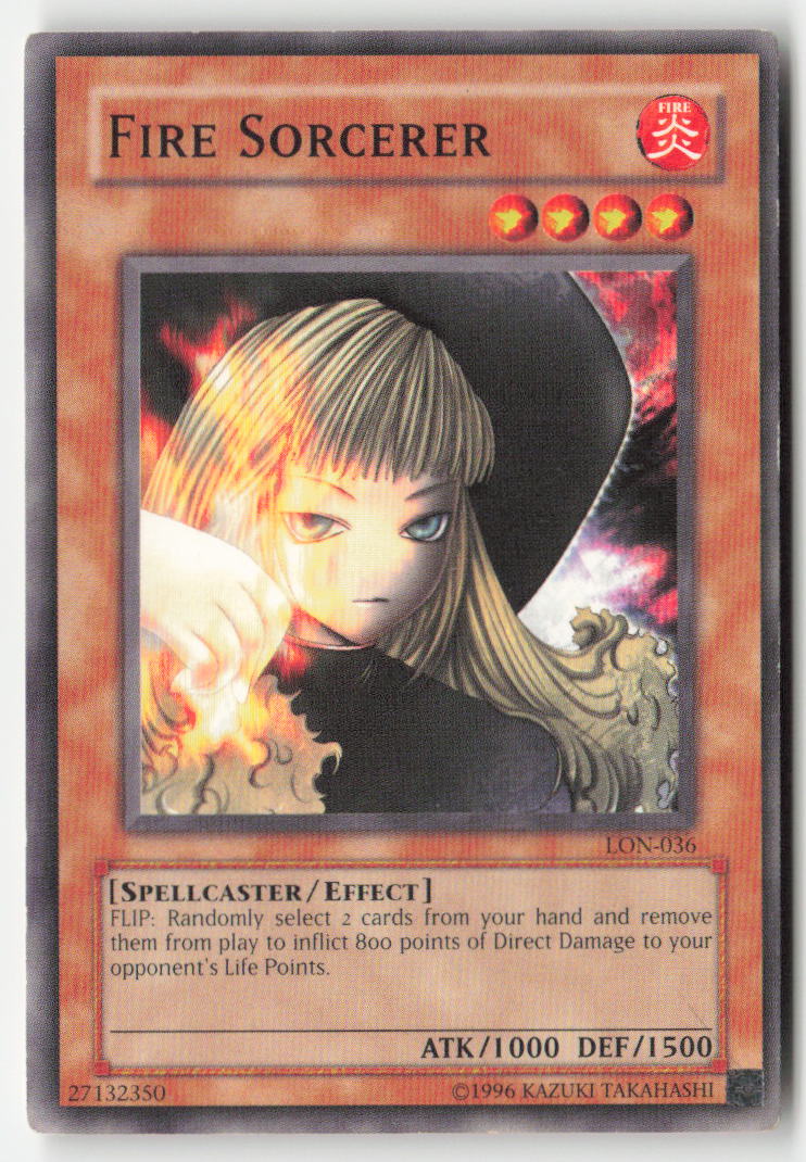 Fire Sorcerer LON-036 Unlimited Common Moderately Played, Front