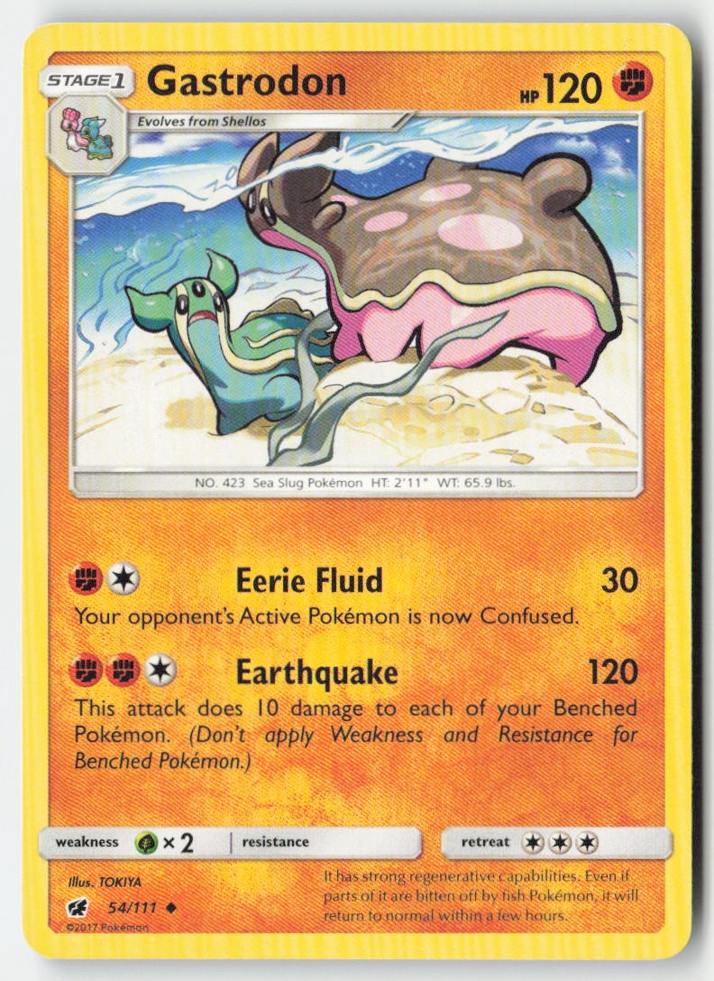 Gastrodon 54/111 Regular Crimson Invasion Moderately Played, Front
