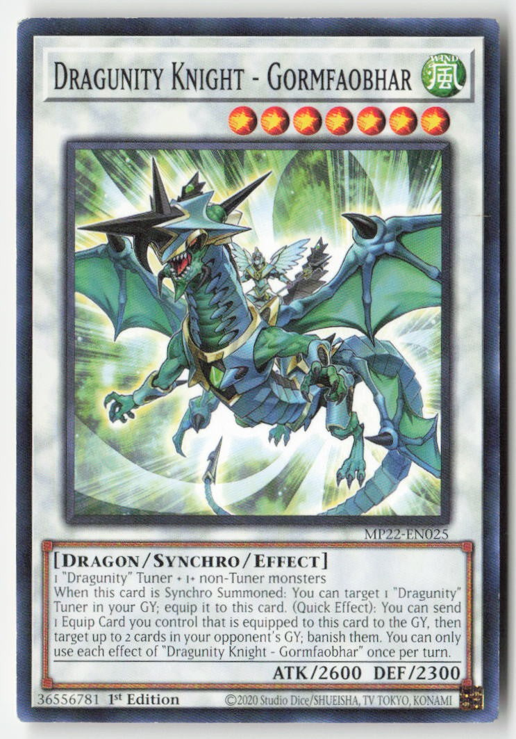 Dragunity Knight - Gormfaobhar MP22-EN025 1st Edition Common Moderately Played