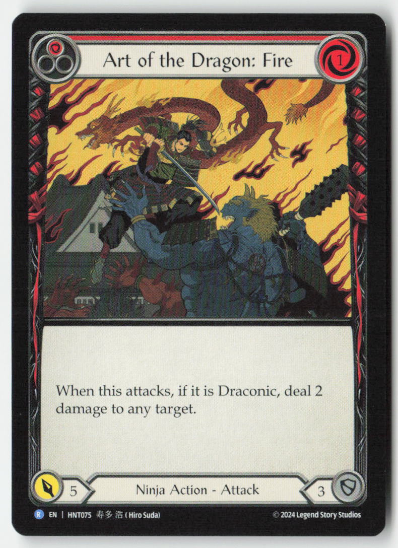 Art of the Dragon: Fire #HNT075 - The Hunted - Flesh and Blood - Rare - Near Mint, Front