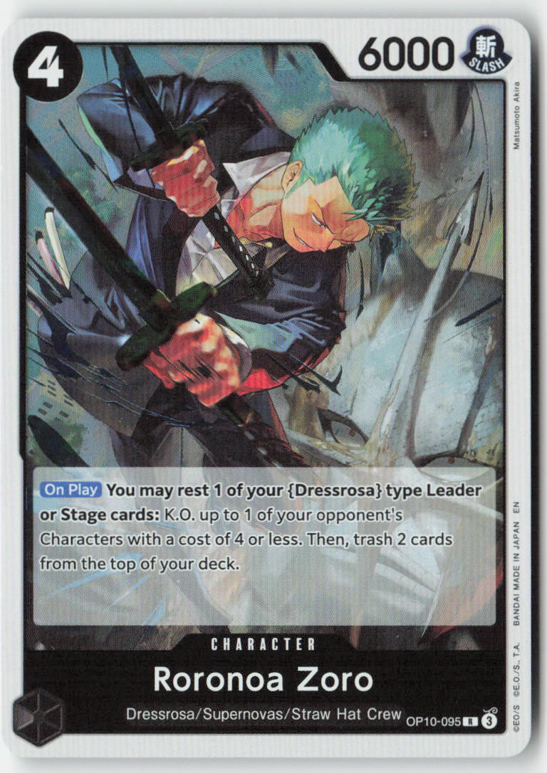 Roronoa Zoro (Reprint) (PRB-02 Reprint) OP10-095 Foil Rare Lightly Played